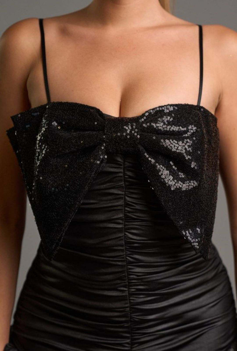 Sasha Leather Bow Dress Small