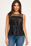 Miranda Sequin Top Black