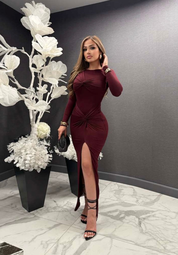 Cassie Dress Burgundy