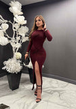 Cassie Dress Burgundy
