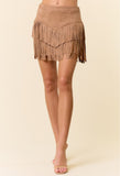 Gemma Suede Fringe Skirt