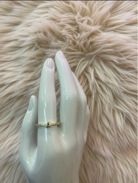 “A” gold ring