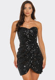 Maribel Sequin Dress Black