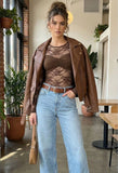Lexi Mesh Top Brown