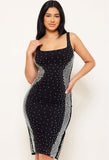 Tiffany Rhinestone Dress Black