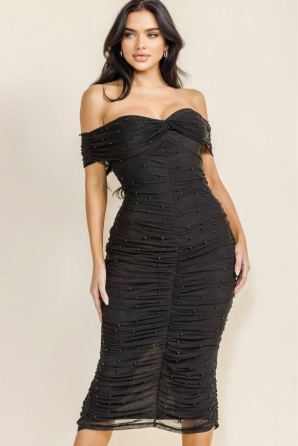 Stacy Pearl Dress Black