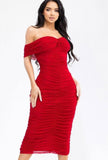 Stacy Pearl Dress Red