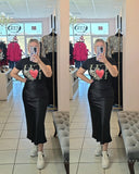 Aracely Satin Skirt Black