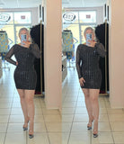 Sarah Rhinestones Dress Black