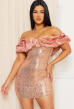 Tory Sequin Dress Rose Gold