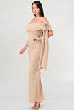 Jocelyn Bow Dress Beige