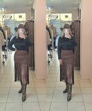 Frida Skirt Fringe Chocolate