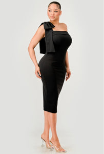 Katy Bow Dress Black