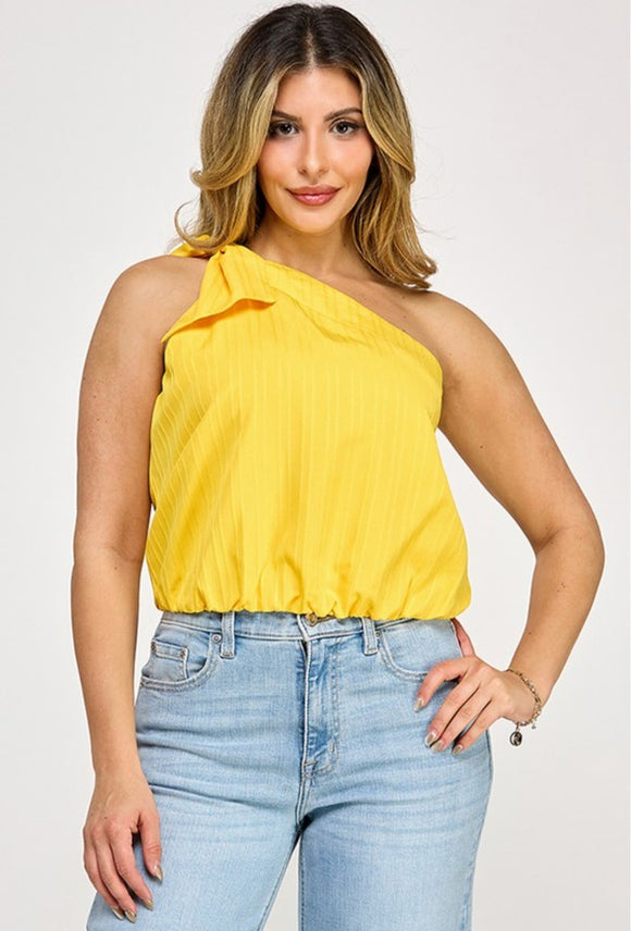 Leah Bow Top Yellow