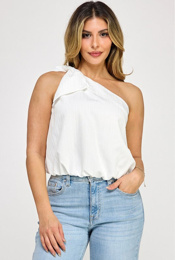 Leah Bow Top White