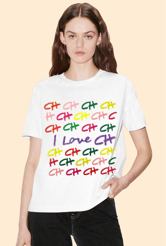 CH Sequin Tee White