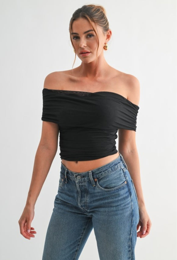 Claudia Mesh Top Black