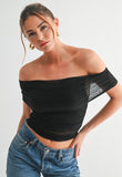 Claudia Mesh Top Black