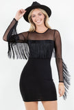 Lauren Fringe Dress Black