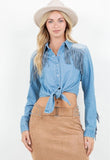 Charlie Fringe Top Denim