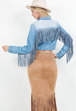 Charlie Fringe Top Denim