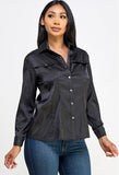 Sadie Satin Top Black