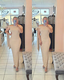 Jocelyn Bow Dress Beige