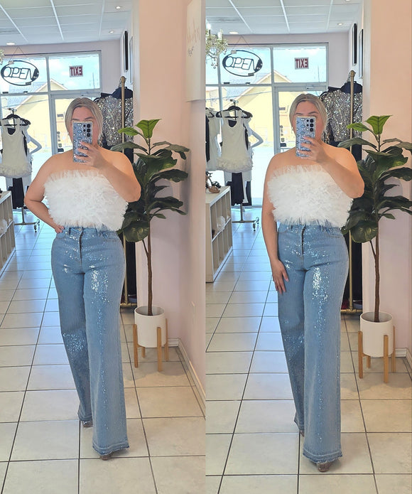 Gia Sequin Denim Pants
