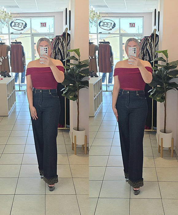 Claudia Mesh Top Burgundy