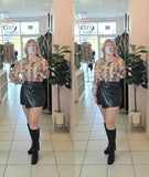 Cora Skort Leather Black