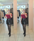 Amira Sequin Skirt Black