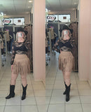 Gemma Suede Fringe Skirt